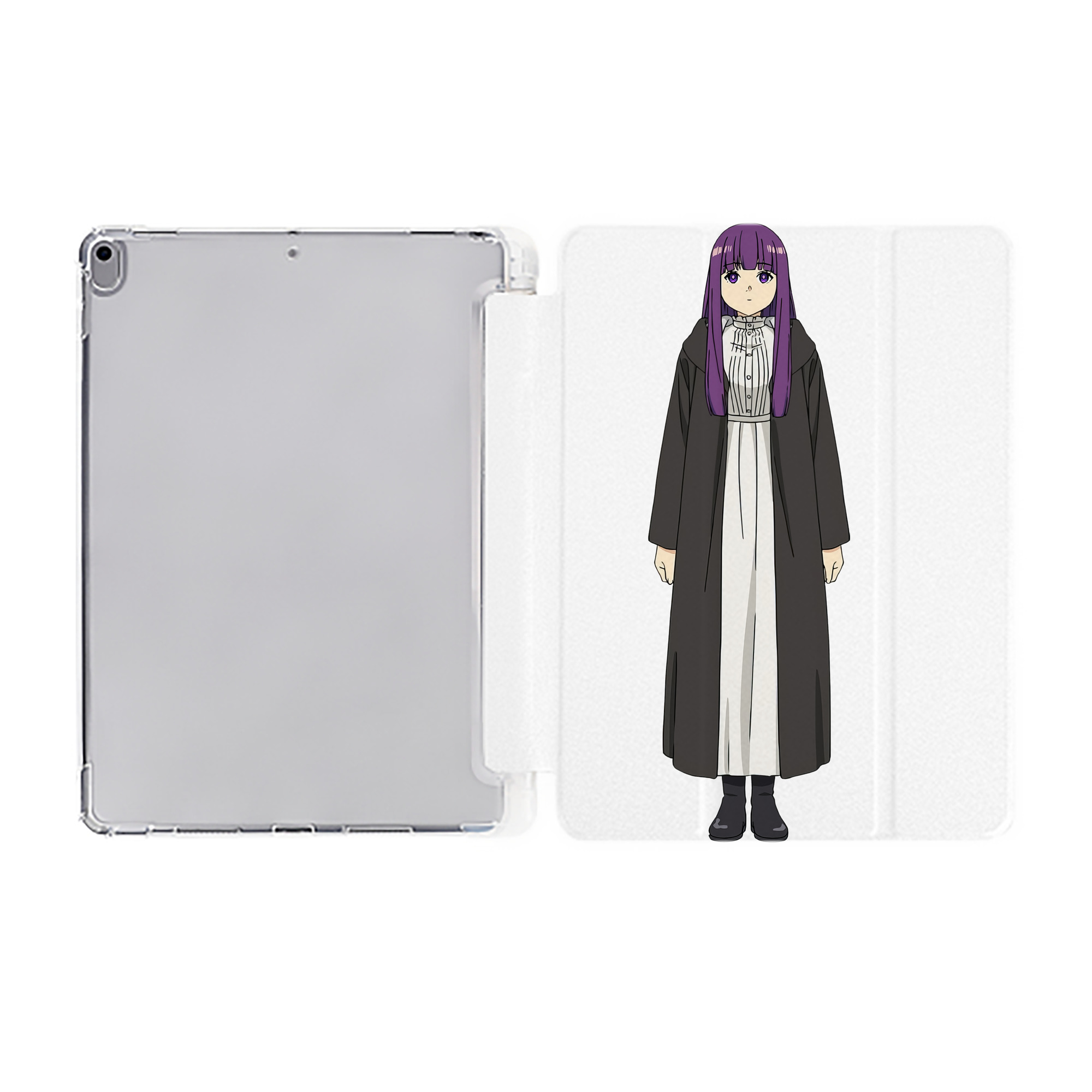 （画像用） 葬送のフリーレン Frieren IPad ケース ペン収納付き 三つ折りスタンド PUレザー×シリコン 対応機種9.5/10.5/10.9インチ